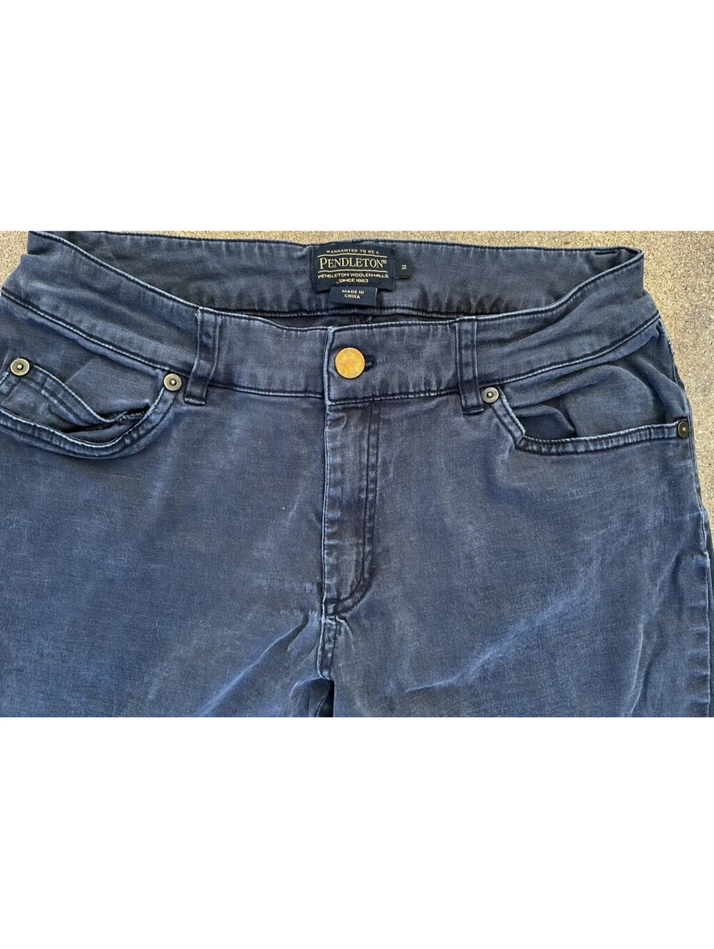 PENDLETON Jeans Womens 2 Blue Cloth Slim Fit Pants Cowgirl Style 26W Measured